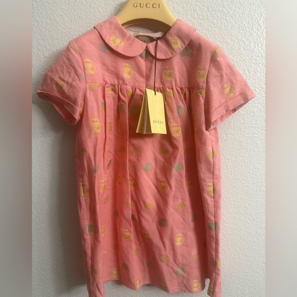Brand new  with box Gucci size 3 Pink Dress Floral Accents